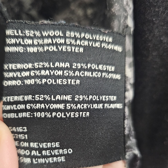 Guess charcoal color wool blend ruffled pea coat. - Picture 10 of 13